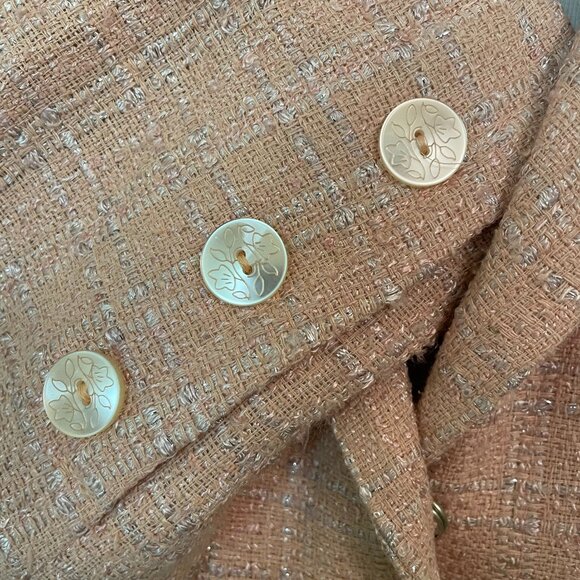VTG HARVE BENARD SIZE 12 PEACH COLOR SILK AND VISCOSE FABRIC JACKET - Picture 3 of 8